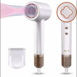 JBOX 1600W Professional Hair dryer With Magnetic nozzle, Temp Control, 2-Speed, Brushless Motor (white & Blue-gray)