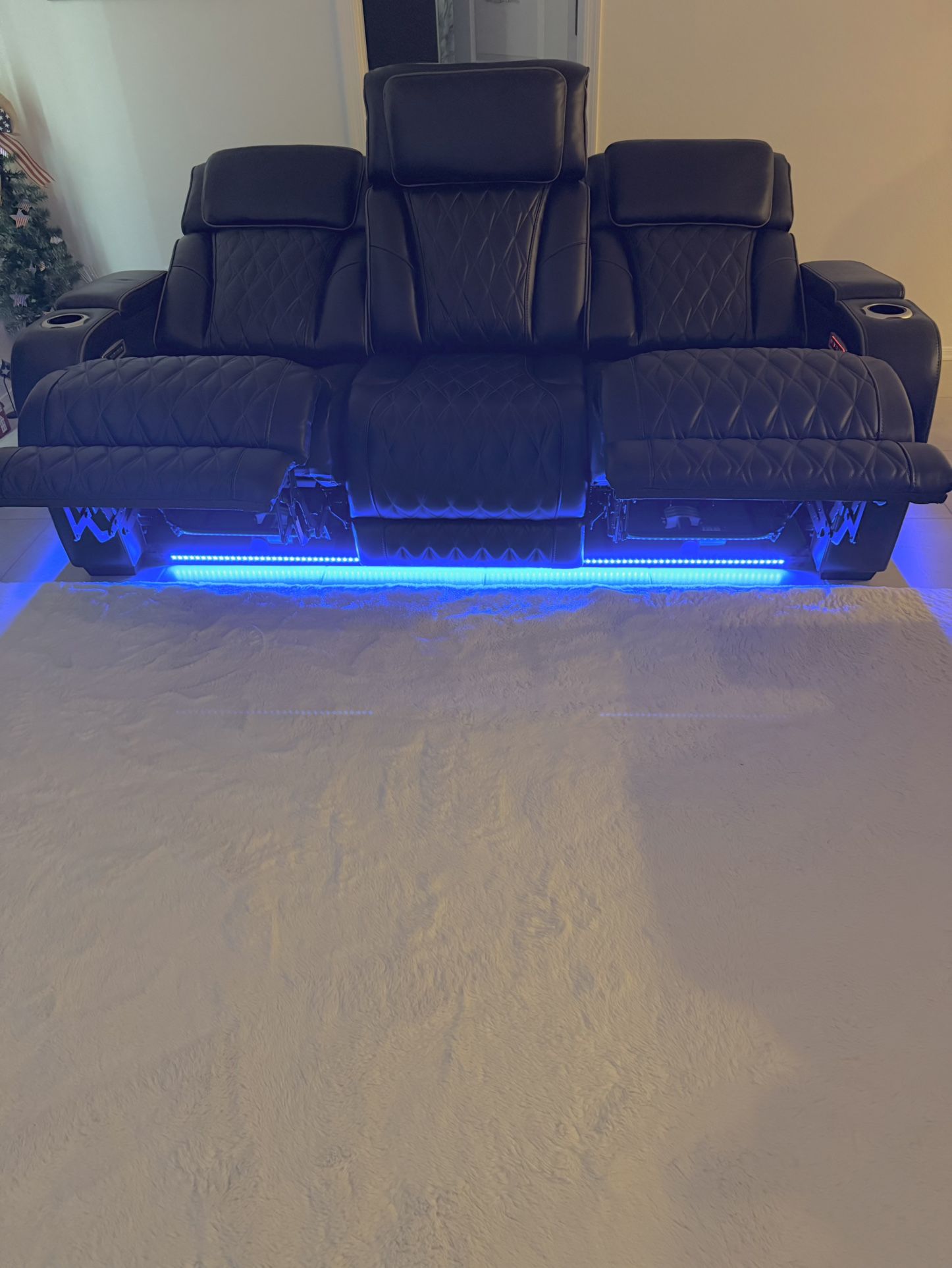 Ashley Black Leather Dual Power Zero Gravity Recliner