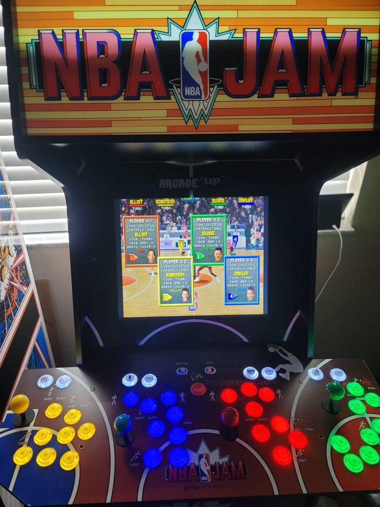 NBA JAM SHAQ EDITION ARCADE1UP XL CABINET 4 PLAYERS MODDED WITH 33,000+ GAMES AND MORE!