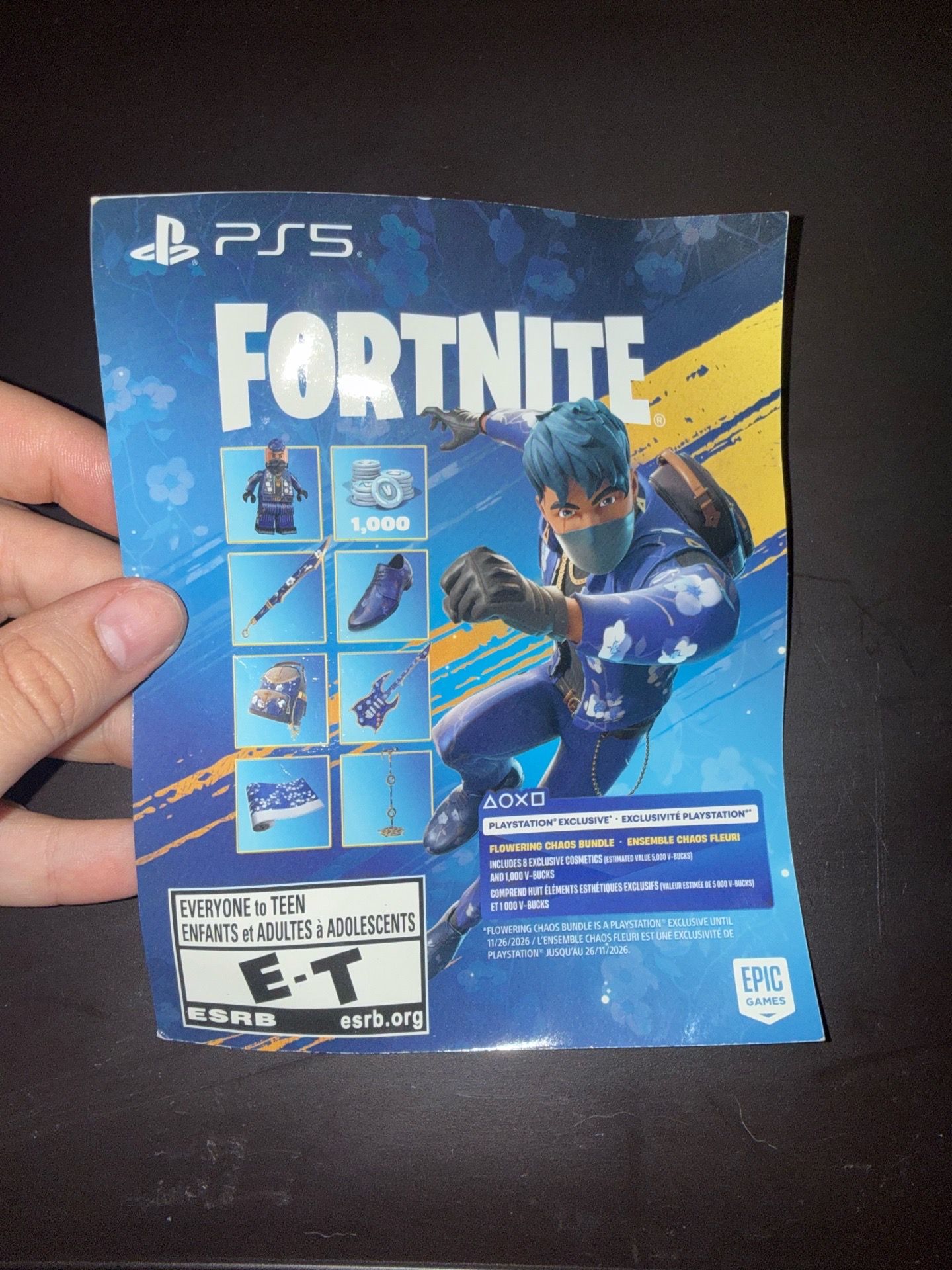 Fortnite flowering chaos bundle code for ps5