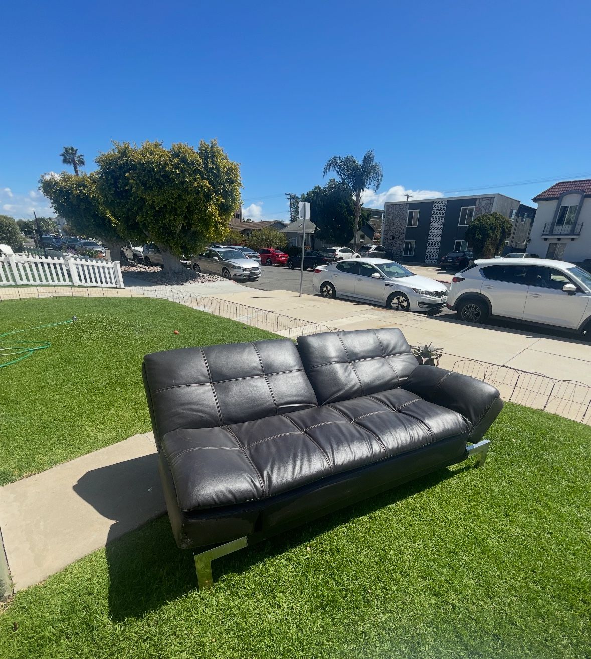 Black Leather Futon