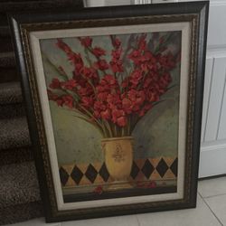 Framed Art - Flowers and Vase