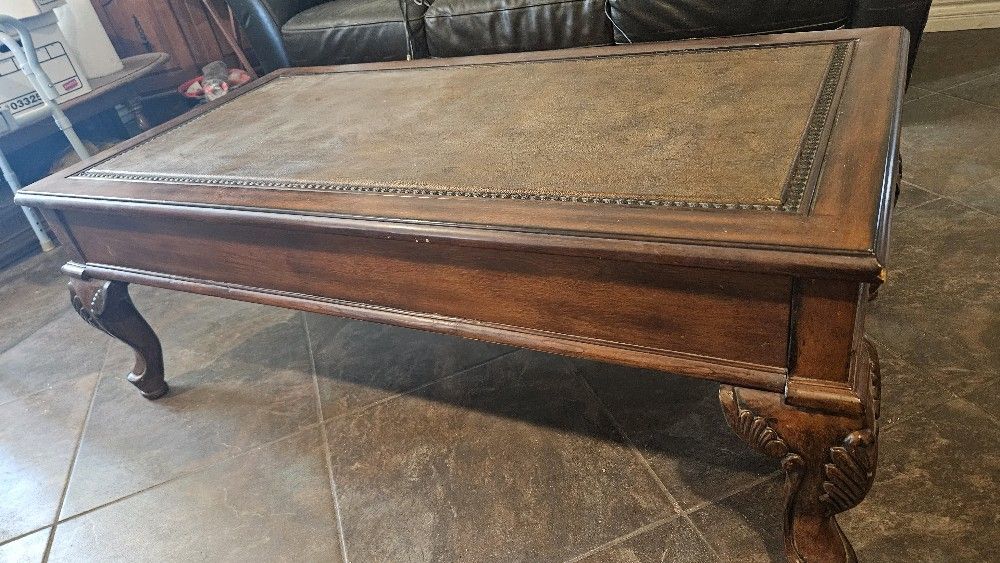 VINTAGE SOLID WOOD COFFEE TABLE. 75.00