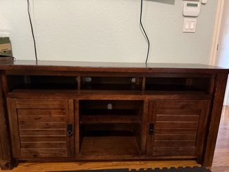 Solid wood TV stand table (walnut color)