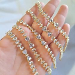 14K Gold Plated Cubic Zirconia Bracelets