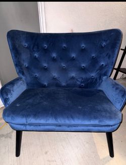 2 nice blue suede chairs -MUST GO TODAY