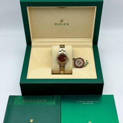 1981 Rolex Datejust 26mm Factory Wood Dial Ladies Watch 6917 Yellow Gold & Stainless Steel Oyster Bracelet Fluted Bezel Box Appraisal