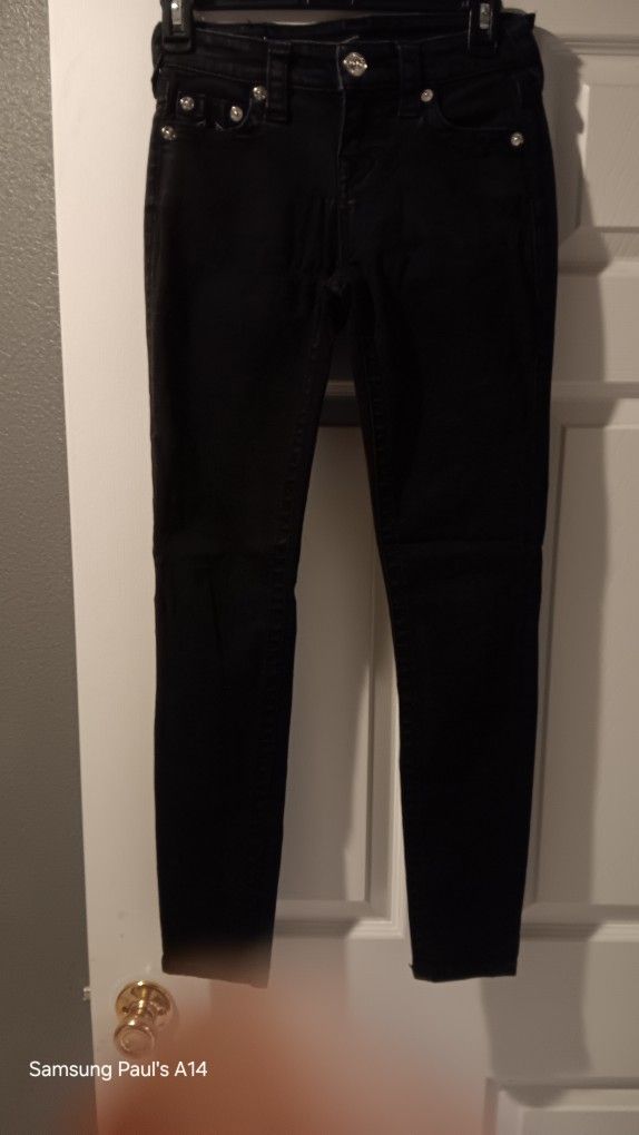 True Religion Mid Rise Super Skinny Halle Size 26