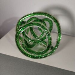 BLOWN ART GLASS KNOT SCULPTURE 6"×5" - Q4