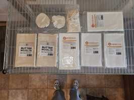 Butter Muslin Cheesecloth Set x 6 Plus Organic Cotton Bag