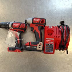 Milwaukee M18 Cordless Brushed 2 Tool Drill/Driver with Battery and Charger