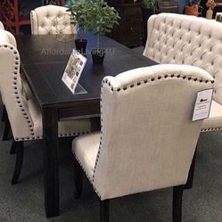 6 Pc Wingback Dining Table Set Brand New In Box 