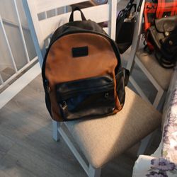 Large Black & Brown 100% Authentic Backpack 
