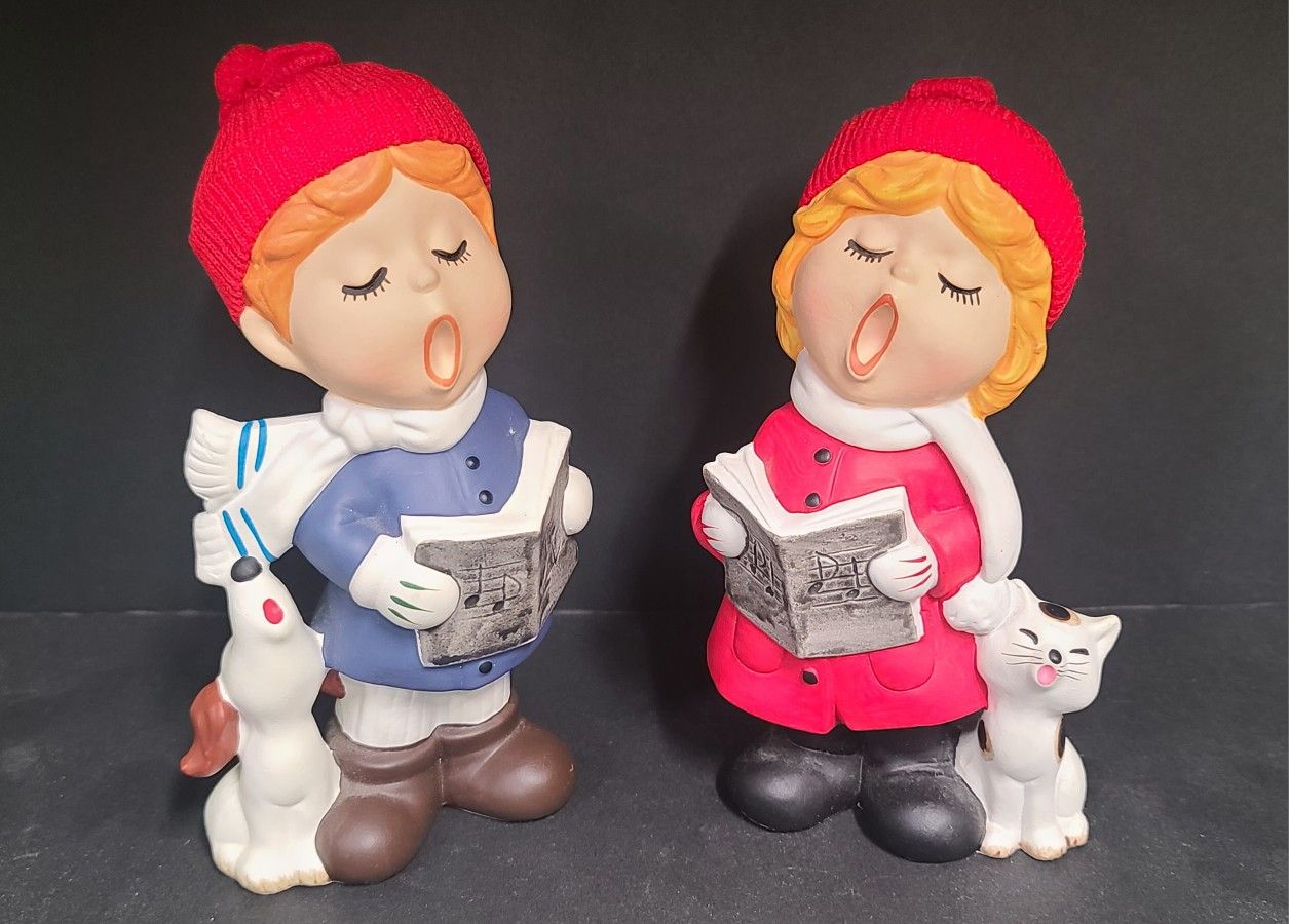 Cute Vintage Christmas Caroler Figurines 