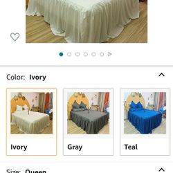 5 piece queen ruffle skirt bedspreads set.