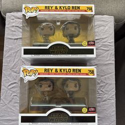 x2 - Star Wars Funko Pop Bundle – Rey & Kylo Ren 2-Pack (Glow in the Dark)