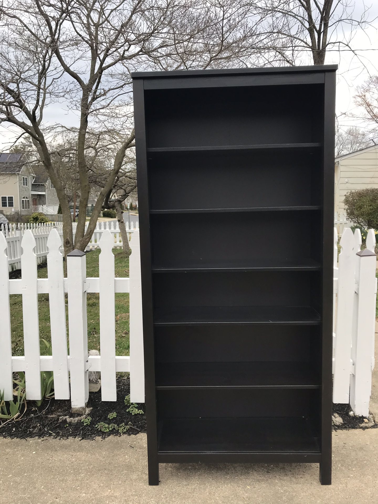 Black Bookcase- 35” 3/8x77 1/2