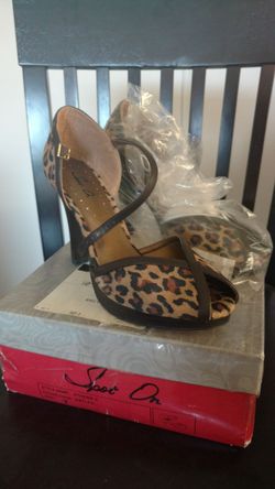 Leopard Platform Peeptoe Pumps