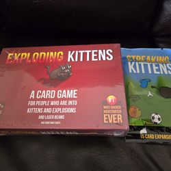 NEW SEALED Exploding Kittens family board game + Streaking Kittens Expansion pack