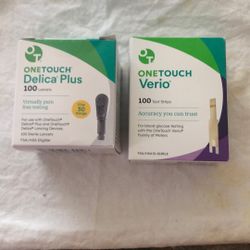 One Touch  Verio  100 Test Strips Box  + 100 Lancets
