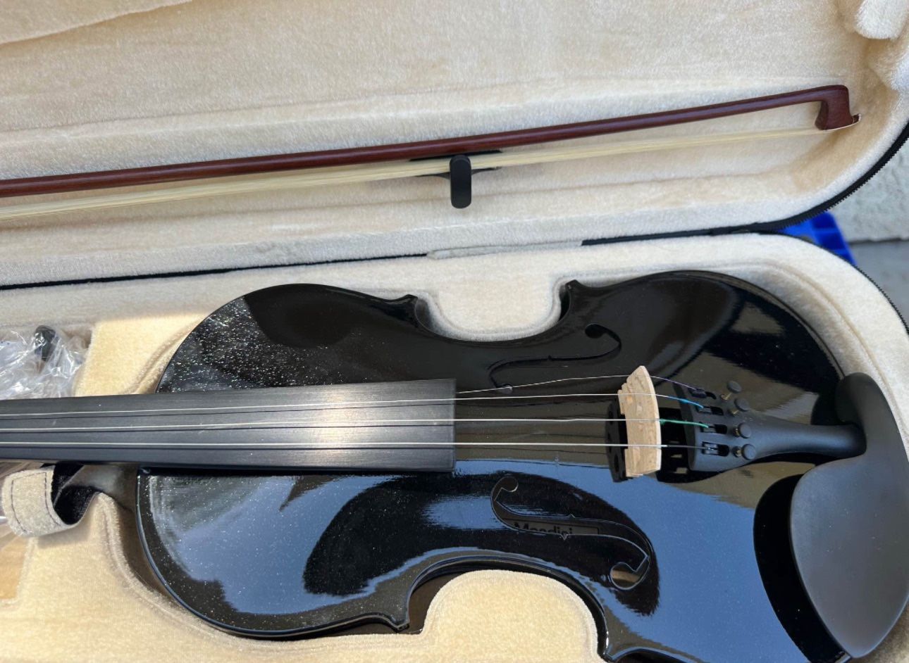 Violin Musical Instruments Professional Acoustic Black Violin 4/4 Playing Instrument Solid Wood Violin 