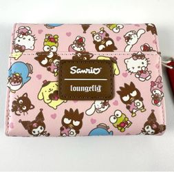 Loungefly Hello Kitty & Friends Sanrio Candy Treat Pink Bifold Wallet New w/Tags
