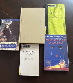Lot of 5 Classics-Great Gatsby (New), Sherlock Holmes, Franny and Zooey, & More