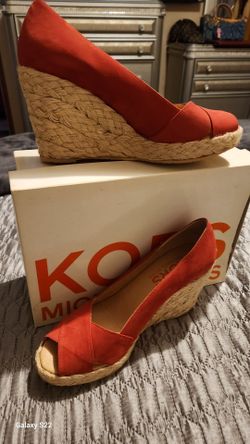 PRELOVED Michael Kors SIZE 8 1/2 Red Espadrille Wedge Heels