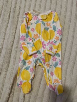 Carter's Just One You Baby Girl Footed Sleeper Newborn (Lemon & Floral Print)