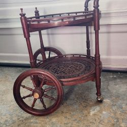 Hand Carved Wood Trolly New.