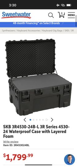 SKB 3R4530-24B-L 3R Series 4530- 24 Waterproof Case with Layered Foam