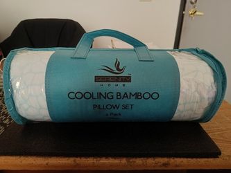 Cooling Bamboo Pillow Set 2 Pack- Serenity Home - Brand New Never Been Used 