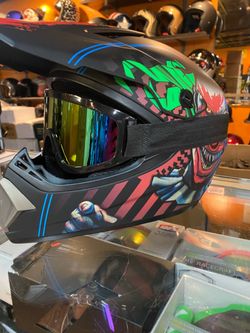 Offroad dirtbike NEW Motocross Helmet with Goggles Clown Graphic