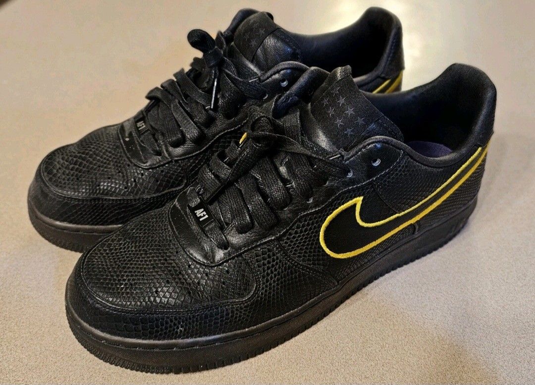 Nike AF1 Premium iD Black Mamba Kobe Snakeskin Shoes Men's 12