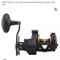 PENN Fathom Il Star Drag Conventional Fishing Reel, Black Gold, 277 25N
