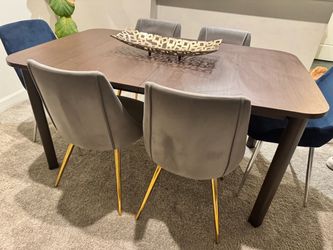 4 Gray Velvet Chairs