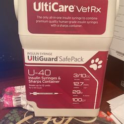 U-40 Insulin Syringe Pet Cat Or Dog 
