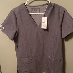 FIGS-Womens Graphite Casma™ Three-Pocket Scrub Top. S / graphite  **TAGS STILL ON