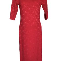 Pinkblush Women’s Red Floral Lace Mesh Overlay Maxi Dress Size Small