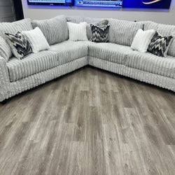 ✨New Charcoal Gray Sectional Sofa – Modern, Extra-Large – 150” w/ Chaise