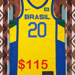 Nike Brasil 2020 Tokyo Olympic Basketball Jersey Men’s Size 48 XL Made in USA