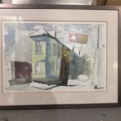 Pair of Framed “Architectural Watercolor I & II” Prints, 37” x 28”