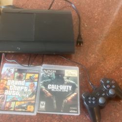PS3 Super Slim 250 Gig  W 2 Games 
