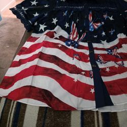 Woman's Top Red And White And Blue Brand New