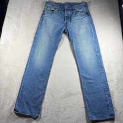 Levi’s 501 Men’s Size 34x34 Black Faded Jeans USA Butterfly Straight #701