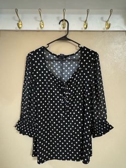 Black & White Polka Dot Chiffon Blouse