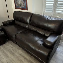 3 piece leather sectional couche