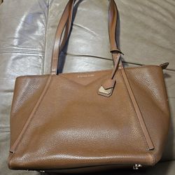 AUTHENTIC LEATHER MICHAEL KORS HANDBAG/PURSW DARK CREME