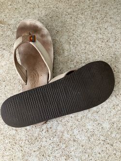 Light Sand Leather Rainbow Sandals Women’s XL Size 8.5 - 9.5