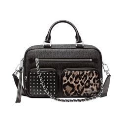 Michael Kors Elliot Medium Haircalf Camera Crossbody Black NWT